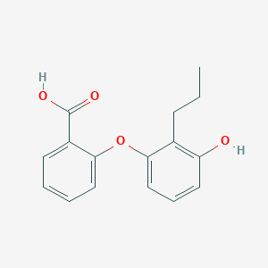 molecular formula C16H16O4 B12520789 Benzoic acid, 2-(3-hydroxy-2-propylphenoxy)- CAS No. 676155-38-7