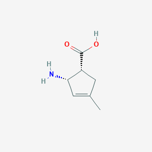 molecular formula C7H11NO2 B125209 (1R,2S)-2-amino-4-methylcyclopent-3-ene-1-carboxylic acid CAS No. 156292-41-0