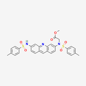 molecular formula C30H27N3O6S2 B12520931 Methyl 2-[(4-methylphenyl)sulfonyl-[6-[(4-methylphenyl)sulfonylamino]acridin-3-yl]amino]acetate 