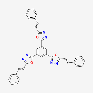 molecular formula C36H24N6O3 B12520981 2,2',2''-(Benzene-1,3,5-triyl)tris[5-(2-phenylethenyl)-1,3,4-oxadiazole] CAS No. 675880-53-2