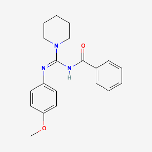 molecular formula C20H23N3O2 B12521026 Benzamide, N-[[(4-methoxyphenyl)amino]-1-piperidinylmethylene]- CAS No. 656835-87-9