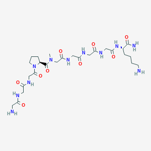 molecular formula C26H45N11O9 B12521124 Glycylglycylglycyl-L-prolyl-N-methylglycylglycylglycylglycyl-L-lysinamide CAS No. 664335-50-6