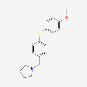 molecular formula C18H21NOS B12521165 Pyrrolidine, 1-[[4-[(4-methoxyphenyl)thio]phenyl]methyl]- CAS No. 677343-21-4