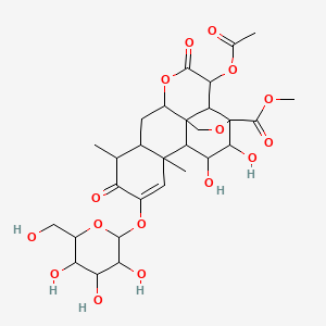 Methyl 3-acetyloxy-15,16-dihydroxy-9,13-dimethyl-4,10-dioxo-11-[3,4,5-trihydroxy-6-(hydroxymethyl)oxan-2-yl]oxy-5,18-dioxapentacyclo[12.5.0.01,6.02,17.08,13]nonadec-11-ene-17-carboxylate
