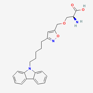molecular formula C24H27N3O4 B12521348 O-({3-[5-(9H-Carbazol-9-yl)pentyl]-1,2-oxazol-5-yl}methyl)-L-serine CAS No. 675585-66-7