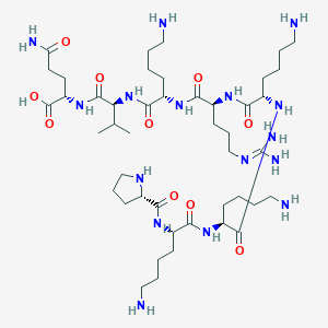 molecular formula C45H86N16O10 B12521359 L-Prolyl-L-lysyl-L-lysyl-L-lysyl-N~5~-(diaminomethylidene)-L-ornithyl-L-lysyl-L-valyl-L-glutamine CAS No. 656232-47-2