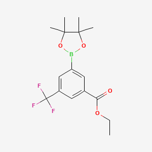 molecular formula C16H20BF3O4 B12521397 Ethyl 3-(4,4,5,5-tetramethyl-1,3,2-dioxaborolan-2-yl)-5-(trifluoromethyl)benzoate 