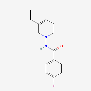 molecular formula C14H17FN2O B12521489 N-(5-Ethyl-3,6-dihydro-1(2H)-pyridinyl)-4-fluorobenzamide CAS No. 678969-40-9