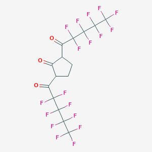 molecular formula C15H6F18O3 B12521508 Cyclopentanone, 2,5-bis(2,2,3,3,4,4,5,5,5-nonafluoro-1-oxopentyl)- CAS No. 672956-74-0