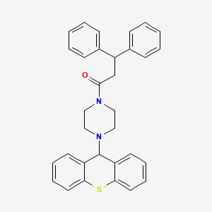 molecular formula C32H30N2OS B12521533 Piperazine, 1-(1-oxo-3,3-diphenylpropyl)-4-(9H-thioxanthen-9-yl)- CAS No. 661453-16-3