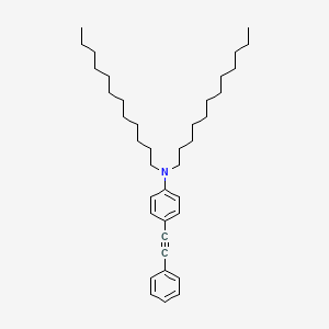 molecular formula C38H59N B12521590 benzenamine, N,N-didodecyl-4-(phenylethynyl)- CAS No. 686721-59-5