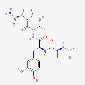 molecular formula C23H33N5O8 B12521686 Ac-Ala-Tyr(3-OH)-Thr-Pro-NH2 CAS No. 675154-03-7
