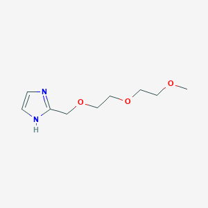 molecular formula C9H16N2O3 B12521702 2-[[2-(2-Methoxyethoxy)ethoxy]methyl]-1H-imidazole CAS No. 657395-94-3