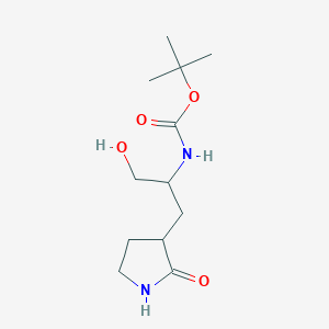 molecular formula C12H22N2O4 B12521769 tert-butyl N-[1-hydroxy-3-(2-oxopyrrolidin-3-yl)propan-2-yl]carbamate 