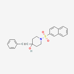 molecular formula C23H21NO3S B12521852 1-Naphthalen-2-ylsulfonyl-4-(2-phenylethynyl)piperidin-4-ol 