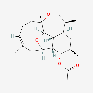 molecular formula C22H34O4 B1252186 11-acetoxy-4-deoxyasbestinin D 