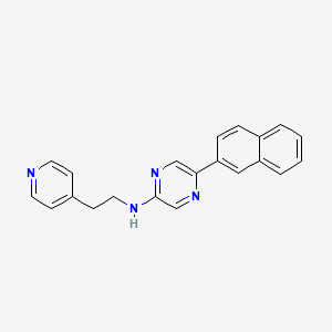 molecular formula C21H18N4 B12521881 Pyrazinamine, 5-(2-naphthalenyl)-N-[2-(4-pyridinyl)ethyl]- CAS No. 821783-89-5