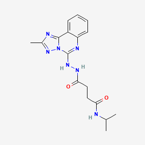 molecular formula C17H21N7O2 B1252195 4-[(2-methyl-[1,2,4]triazolo[1,5-c]quinazolin-5-yl)hydrazo]-4-oxo-N-propan-2-ylbutanamide 