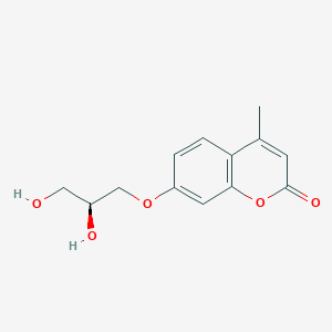 molecular formula C13H14O5 B12521982 7-[(2S)-2,3-Dihydroxypropoxy]-4-methyl-2H-1-benzopyran-2-one CAS No. 670223-54-8