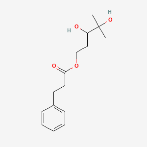 molecular formula C15H22O4 B12521992 Benzenepropanoic acid, 3,4-dihydroxy-4-methylpentyl ester CAS No. 652161-34-7