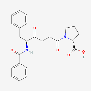 molecular formula C24H26N2O5 B12521998 1-[(5S)-5-Benzamido-4-oxo-6-phenylhexanoyl]-D-proline CAS No. 657403-12-8