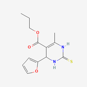 molecular formula C13H16N2O3S B12522022 propyl 4-(furan-2-yl)-6-methyl-2-sulfanylidene-3,4-dihydro-1H-pyrimidine-5-carboxylate 