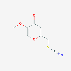 molecular formula C8H7NO3S B12522033 (5-Methoxy-4-oxo-4H-pyran-2-yl)methyl thiocyanate CAS No. 675833-53-1