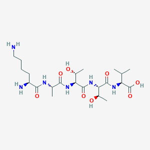 molecular formula C22H42N6O8 B12522136 L-Lysyl-L-alanyl-L-threonyl-L-threonyl-L-valine CAS No. 817624-07-0