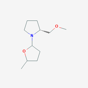 molecular formula C11H21NO2 B12522146 Pyrrolidine, 2-(methoxymethyl)-1-(tetrahydro-5-methyl-2-furanyl)-, (2R)- CAS No. 651718-42-2