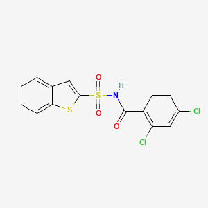 molecular formula C15H9Cl2NO3S2 B12522177 Benzamide, N-(benzo[b]thien-2-ylsulfonyl)-2,4-dichloro- CAS No. 702693-54-7