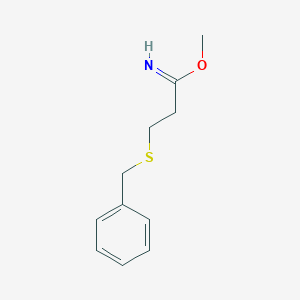 molecular formula C11H15NOS B12522178 Methyl 3-(benzylsulfanyl)propanimidate CAS No. 687985-55-3