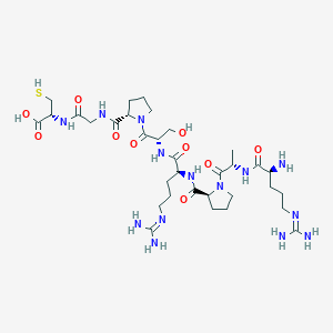 molecular formula C33H58N14O10S B12522182 L-Cysteine, L-arginyl-L-alanyl-L-prolyl-L-arginyl-L-seryl-L-prolylglycyl- CAS No. 656228-87-4