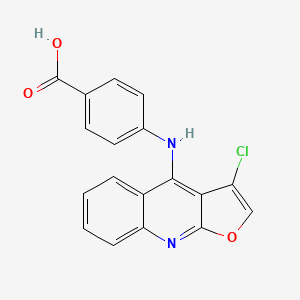molecular formula C18H11ClN2O3 B12522225 Benzoic acid, 4-[(3-chlorofuro[2,3-b]quinolin-4-yl)amino]- CAS No. 690633-00-2