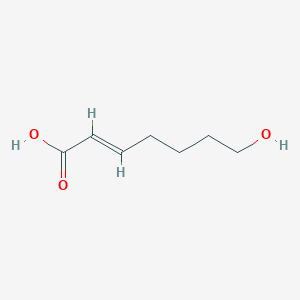 molecular formula C7H12O3 B1252226 (2E)-7-hydroxyhept-2-enoic acid 