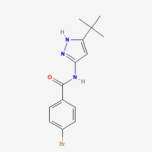 molecular formula C14H16BrN3O B12522275 Benzamide, 4-bromo-N-[5-(1,1-dimethylethyl)-1H-pyrazol-3-yl]- CAS No. 714230-85-0