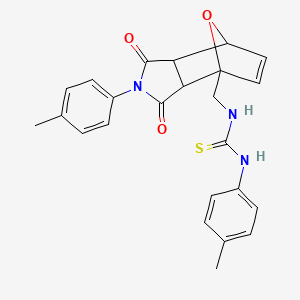 molecular formula C24H23N3O3S B1252228 1-(4-methylphenyl)-3-[[2-(4-methylphenyl)-1,3-dioxo-7,7a-dihydro-3aH-octahydro-1H-4,7-epoxyisoindol-4-yl]methyl]thiourea 
