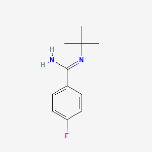 molecular formula C11H15FN2 B12522321 N-tert-butyl-4-fluorobenzenecarboximidamide 