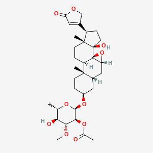 molecular formula C32H46O10 B1252238 [(2R,3S,4R,5S,6S)-5-hydroxy-2-[[(1R,3R,5S,7S,10S,11R,14R,15R,18R)-18-hydroxy-10,14-dimethyl-15-(5-oxo-2H-furan-3-yl)-2-oxapentacyclo[9.7.0.01,3.05,10.014,18]octadecan-7-yl]oxy]-4-methoxy-6-methyloxan-3-yl] acetate 