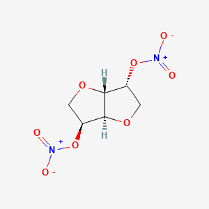 molecular formula C6H8N2O8 B1252240 硝酸[(3S,3aR,6R,6aS)-3-硝氧-2,3,3a,5,6,6a-六氢呋喃[3,2-b]呋喃-6-基]酯 
