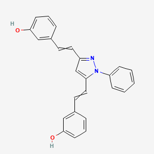 molecular formula C25H20N2O2 B12522402 3,3'-[(1-Phenyl-1H-pyrazole-3,5-diyl)di(ethene-2,1-diyl)]diphenol CAS No. 828911-81-5