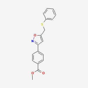 molecular formula C18H15NO3S B12522434 Methyl 4-{5-[(phenylsulfanyl)methyl]-1,2-oxazol-3-yl}benzoate CAS No. 835594-29-1
