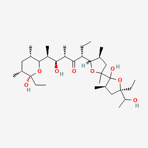 molecular formula C33H60O8 B1252244 (3R,5S,6S,7S)-7-[(3S,5R,6S)-6-ethyl-6-hydroxy-3,5-dimethyloxan-2-yl]-3-[(2S,3S)-5-[(3R,5R)-5-ethyl-2-hydroxy-5-(1-hydroxyethyl)-3-methyloxolan-2-yl]-3,5-dimethyloxolan-2-yl]-6-hydroxy-5-methyloctan-4-one CAS No. 97671-96-0