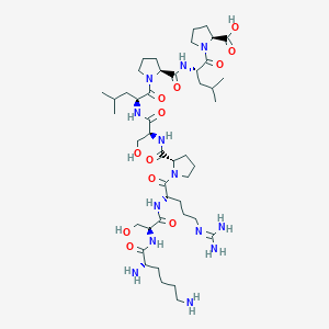 molecular formula C45H79N13O12 B12522443 L-Lysyl-L-seryl-N~5~-(diaminomethylidene)-L-ornithyl-L-prolyl-L-seryl-L-leucyl-L-prolyl-L-leucyl-L-proline CAS No. 654067-30-8