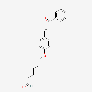 molecular formula C21H22O3 B12522483 6-[4-(3-Oxo-3-phenylprop-1-EN-1-YL)phenoxy]hexanal CAS No. 672297-10-8