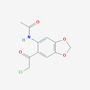 molecular formula C11H10ClNO4 B125225 ACETAMIDE,N-[6-(CHLOROACETYL)-1,3-BENZODIOXOL-5-YL]- CAS No. 149809-25-6
