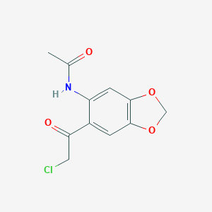 molecular formula C11H10ClNO4 B125225 N-[6-(Chloroacetyl)-1,3-benzodioxol-5-yl]acetamide CAS No. 149809-25-6
