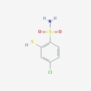 molecular formula C6H6ClNO2S2 B12522509 4-Chloro-2-sulfanylbenzene-1-sulfonamide CAS No. 732301-41-6