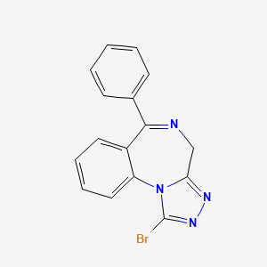 molecular formula C16H11BrN4 B1252257 1-bromo-6-phenyl-4H-[1,2,4]triazolo[4,3-a][1,4]benzodiazepine CAS No. 71368-69-9