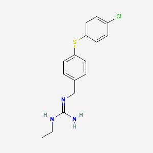molecular formula C16H18ClN3S B12522598 Guanidine, N-[[4-[(4-chlorophenyl)thio]phenyl]methyl]-N'-ethyl- CAS No. 677343-07-6