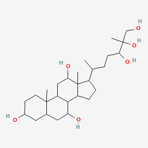 molecular formula C27H48O6 B1252262 10,13-dimethyl-17-(5,6,7-trihydroxy-6-methylheptan-2-yl)-2,3,4,5,6,7,8,9,11,12,14,15,16,17-tetradecahydro-1H-cyclopenta[a]phenanthrene-3,7,12-triol 